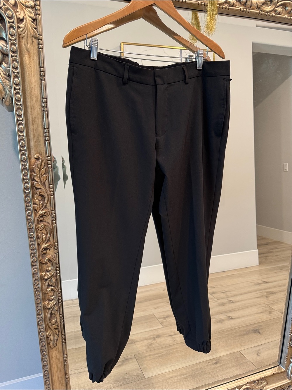 Buffalo David Bitton Black Tailored Dress Pants with Elastic Hem